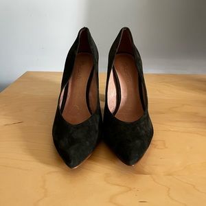 Madewell Green The Hanne Hill Forest Suede Leather Pumps